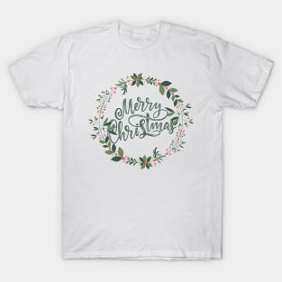 Merry Christmas Floral Look T-Shirt